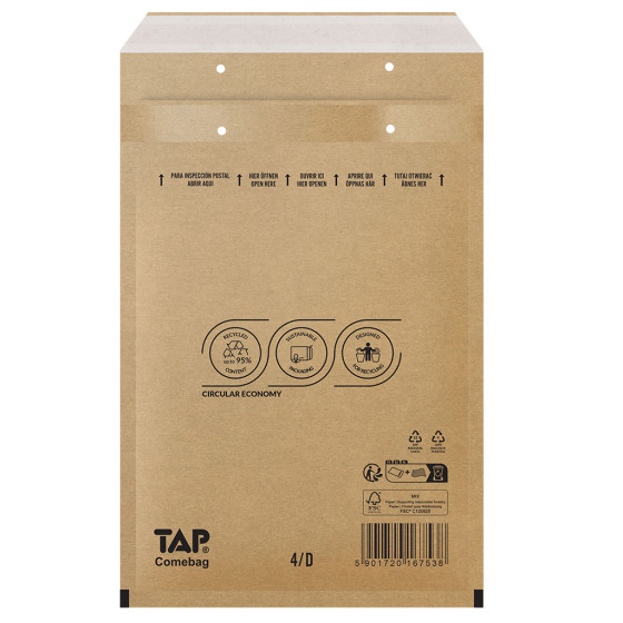 100 Luftpolster-Versandtaschen braun 200x275 mm D14 EKO TAP Comebag® 100 Luftpolster-Versandtaschen braun 200x275 mm D14 EKO TAP Comebag®