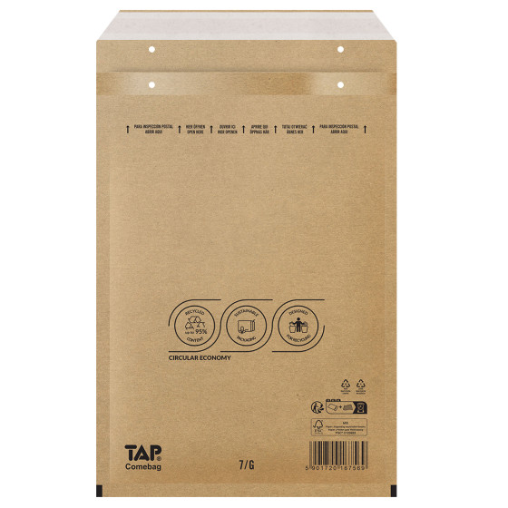 100 Luftpolster-Versandtaschen braun 250x350 mm G17 EKO TAP Comebag® 100 Luftpolster-Versandtaschen braun 250x350 mm G17 EKO TAP Comebag®