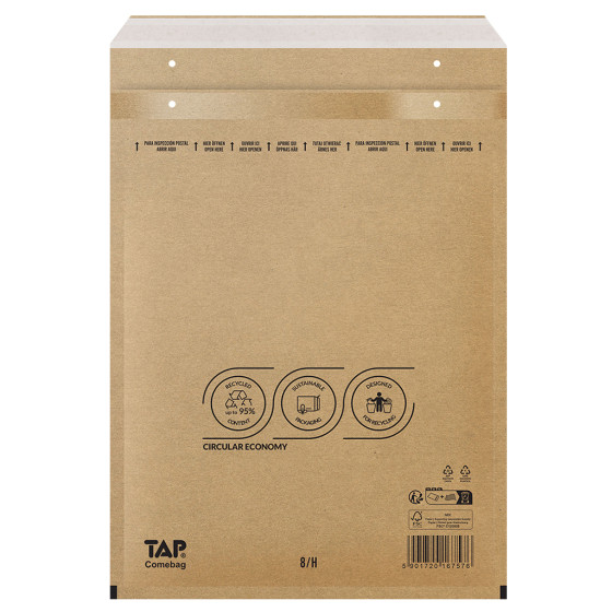 100 Luftpolster-Versandtaschen braun 290x370 mm H18 EKO TAP Comebag® 100 Luftpolster-Versandtaschen braun 290x370 mm H18 EKO TAP Comebag®