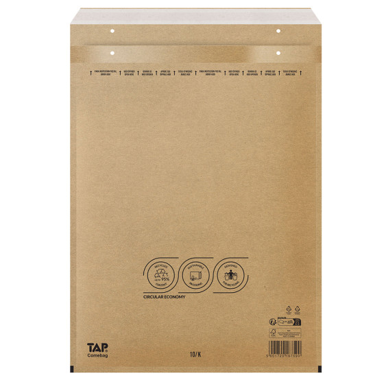 100 Luftpolster-Versandtaschen braun 370x480 mm K20 EKO TAP Comebag®