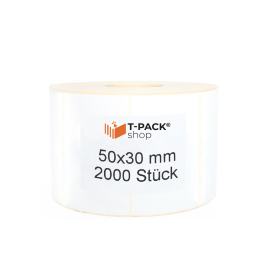 Thermotransfer-etiketten 50x30mm 2000Stck Hülsenkern 40mm