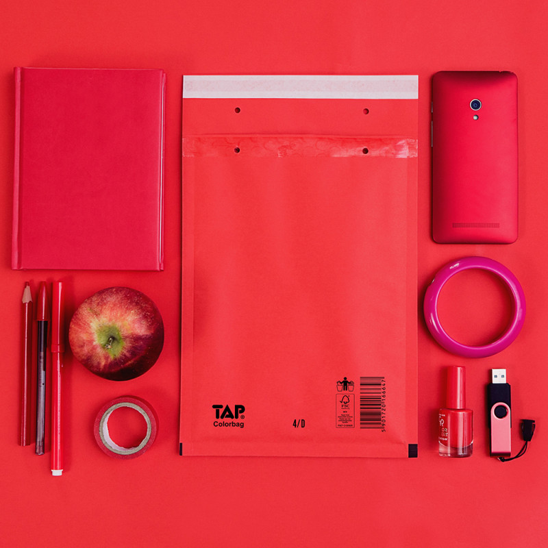 100 Luftpolster-Versandtaschen Rot 200x275 mm D14 EKO TAP Comebag®