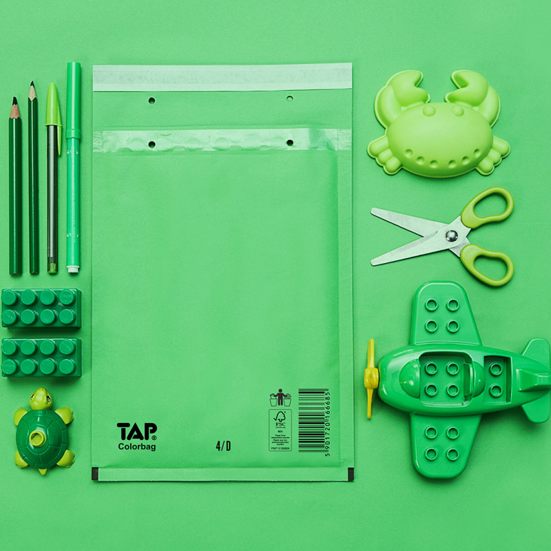100 Luftpolster-Versandtaschen Grün 200x275 mm D14 EKO TAP Comebag®