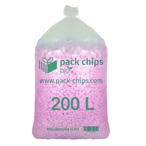 Verpackungschips aus Pflanzenstärke BIO 200l Rosa