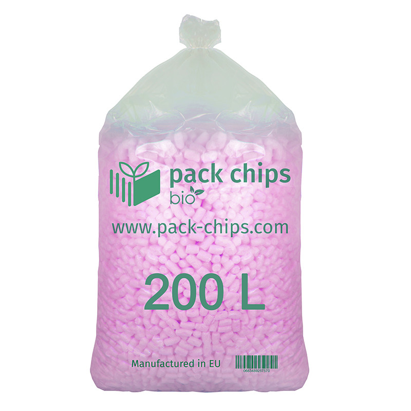 Verpackungschips aus Pflanzenstärke BIO 200l Rosa