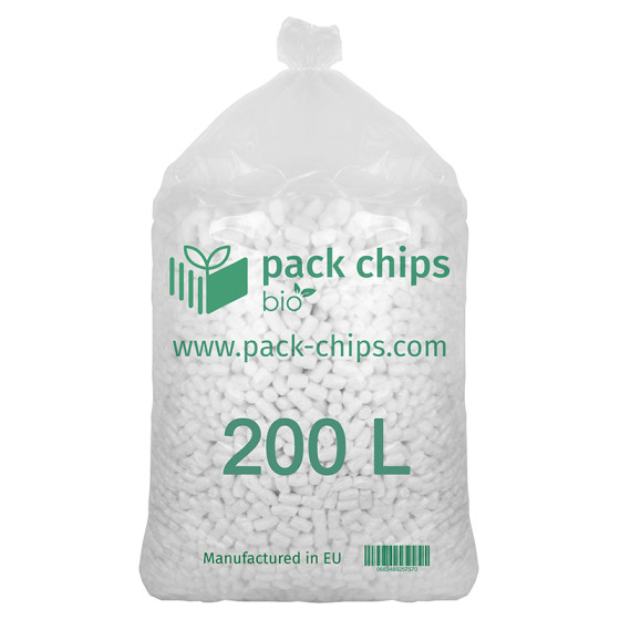Verpackungschips aus Pflanzenstärke BIO 200l weiß