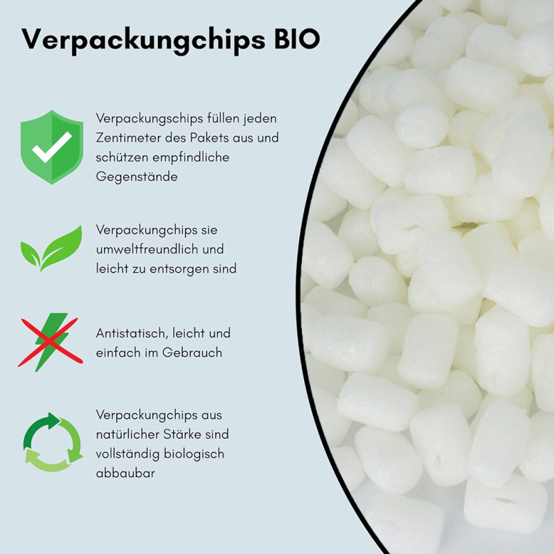 Verpackungschips aus Pflanzenstärke BIO 200l weiß