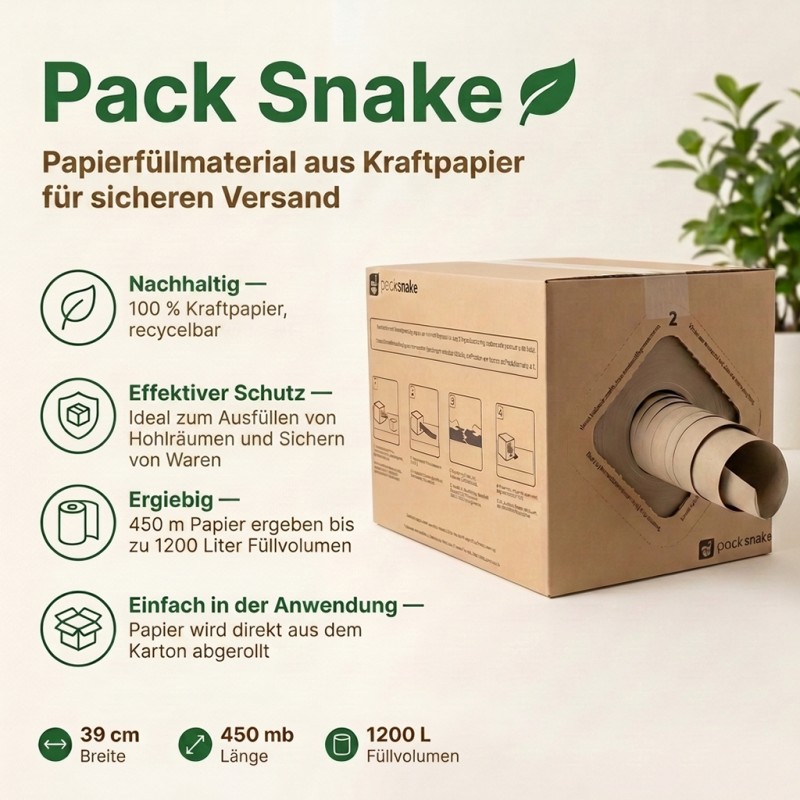 Packpapier PackSnake 39cmx450m 1 Stück 1200l