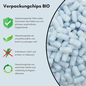 Verpackungschips aus Pflanzenstärke BIO 400l Aqua