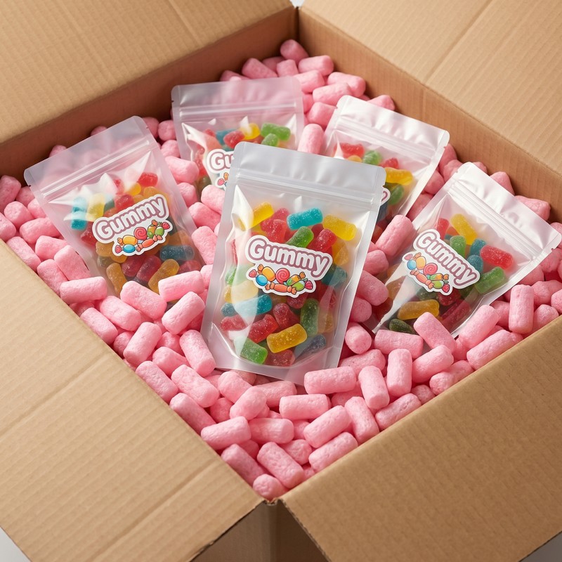 Verpackungschips aus Pflanzenstärke BIO 100l Rosa
