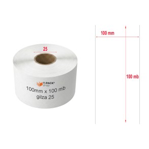 Linerless Thermo-Versandetiketten 100mm / 100 m / 25mm Hotmelt