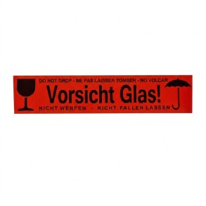 Warnklebeband VORSICHT GLAS rot Acrylat 48 mm × 66 m