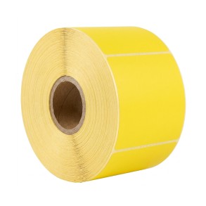 Thermoetiketten gelb 100x150mm 500Stck Hülsenkern 25mm perforiert