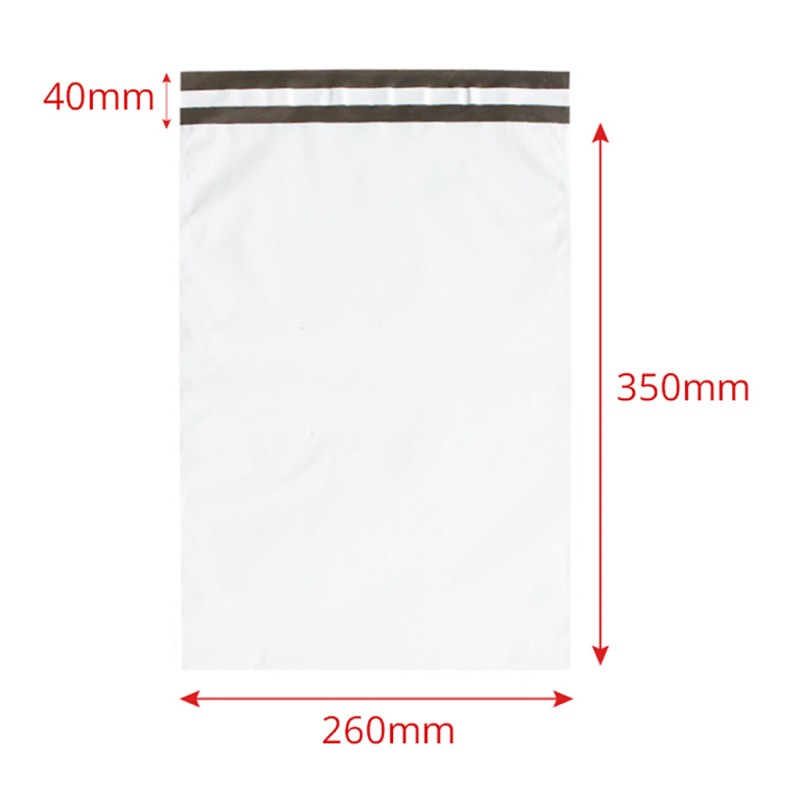 Folienversandtaschen Standard A4 260x350mm 50 Stk. Unbedruckt