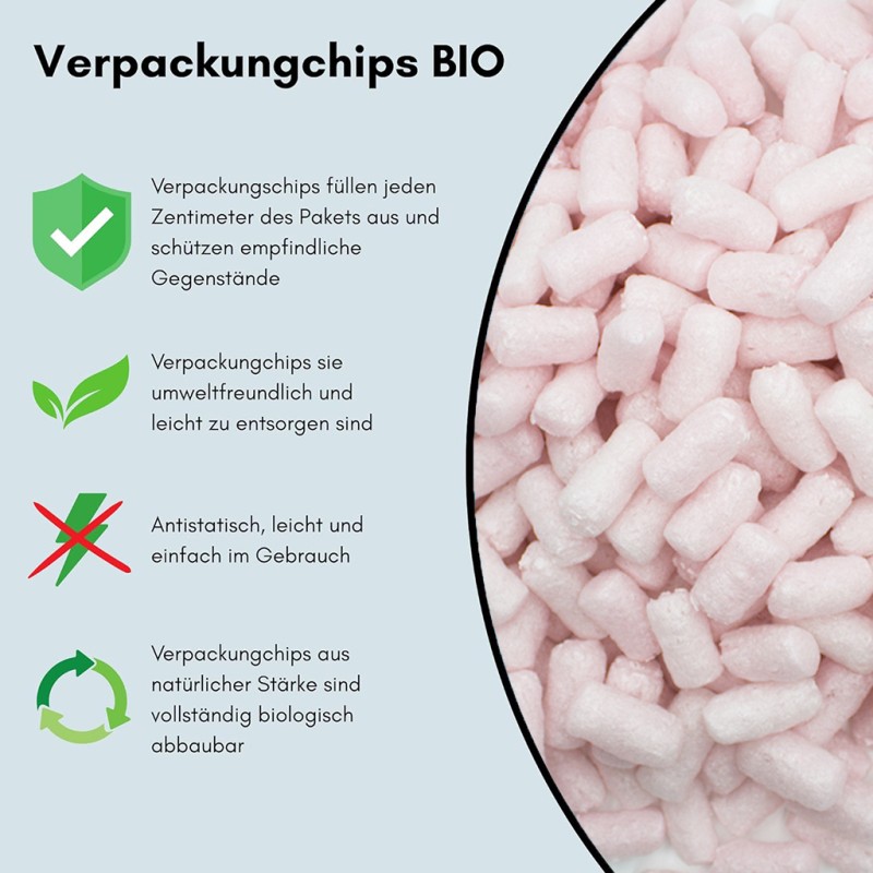 Verpackungschips aus Pflanzenstärke BIO 400l Pastellrosa