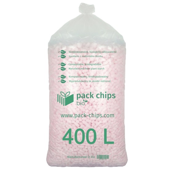Verpackungschips aus Pflanzenstärke BIO 400l Pastellrosa