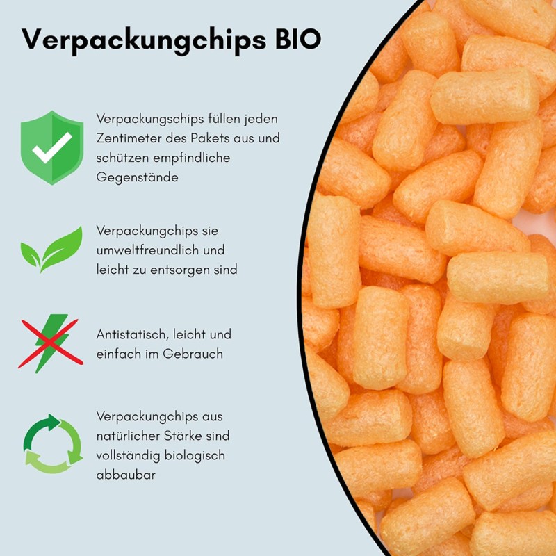 Verpackungschips aus Pflanzenstärke BIO 400l Orange