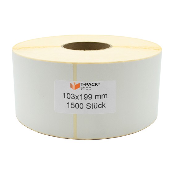 Thermoetiketten 103x199mm 1500 Stück Hülsenkern 76mm weiß Thermoetiketten 103x199mm 1500 Stück Hülsenkern 76mm weiß