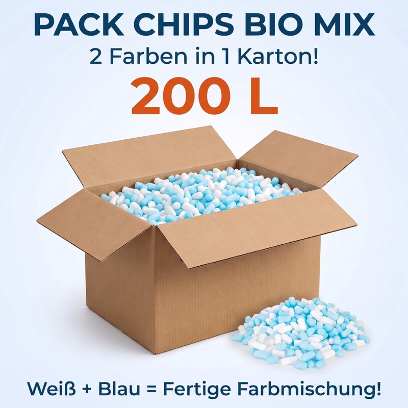 Arktisblau - Verpackungschips Aus Pflanzenstärke BIO 200l