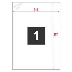 Etiketten A4 210 x 297mm für Drucker 100 Blatt