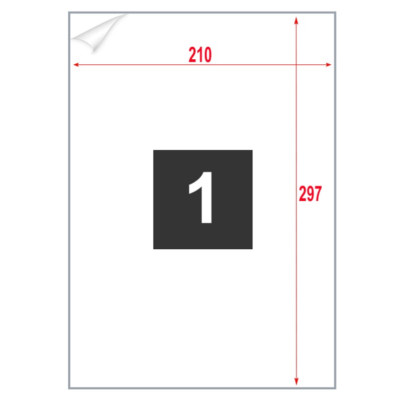 Etiketten A4 210 x 297mm für Drucker 100 Blatt