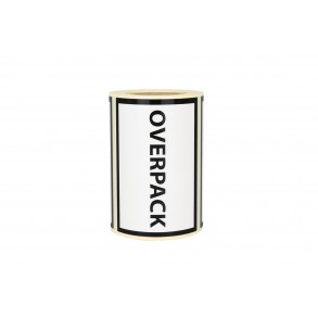 Versandetiketten "OVERPACK" auf Rolle 100x70 250 Stück