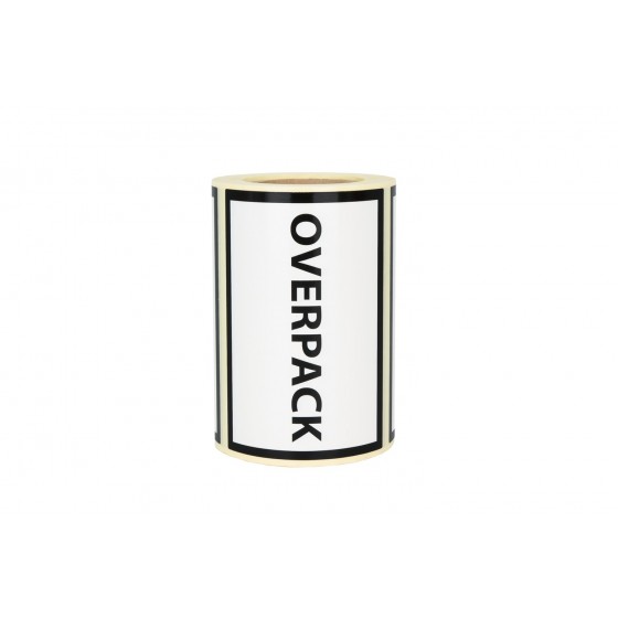 Versandetiketten "OVERPACK" auf Rolle 100x70 250 Stück Versandetiketten "OVERPACK" auf Rolle 100x70 250 Stück