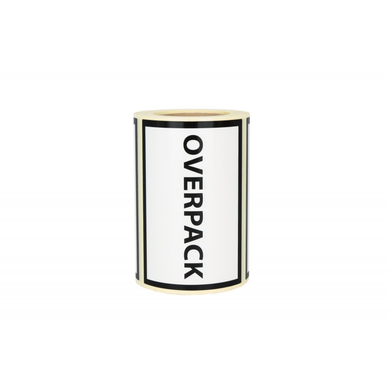 Versandetiketten "OVERPACK" auf Rolle 100x70 250 Stück